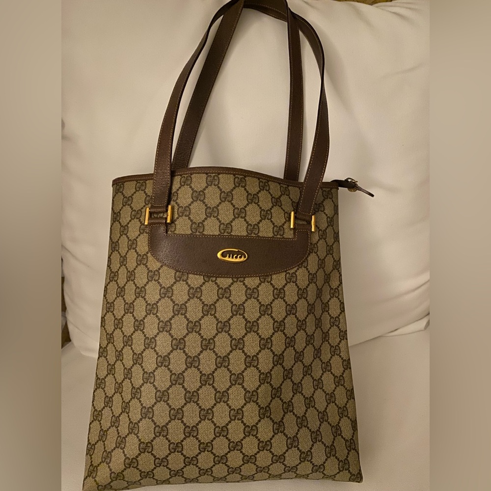Gucci Coated Canvas Tote. Comes with certificate of authenticity!